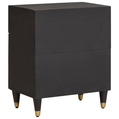 vidaXL Bedside Cabinet Black 50 x 33 x 60 cm Solid Mango Wood