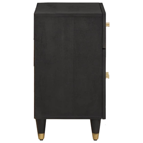 vidaXL Bedside Cabinet Black 50 x 33 x 60 cm Solid Mango Wood