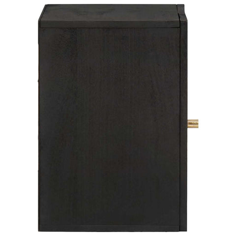 vidaXL Wall Cabinet with Door Black 38 x 33 x 48 cm Solid Mango Wood
