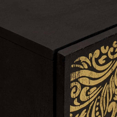 vidaXL Sideboard with Shelf Black 40 x 33 x 75 cm Solid Mango Wood