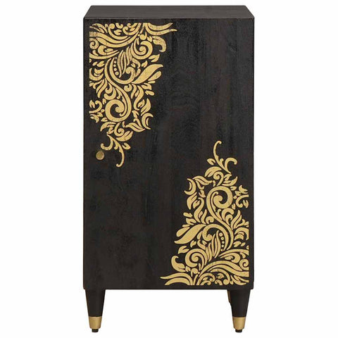 vidaXL Sideboard with Shelf Black 40 x 33 x 75 cm Solid Mango Wood