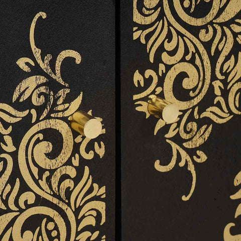 vidaXL Sideboard with Shelf Black 60 x 33 x 75 cm Solid Mango Wood