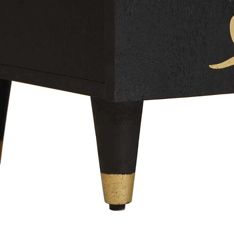 vidaXL Sideboard with Shelf Black 60 x 33 x 75 cm Solid Mango Wood