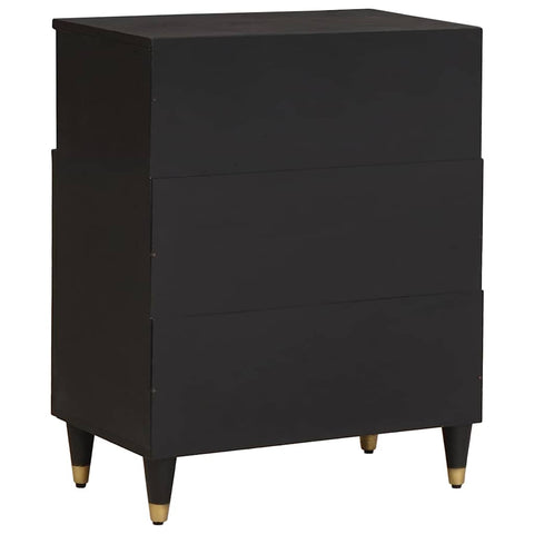 vidaXL Sideboard with Shelf Black 60 x 33 x 75 cm Solid Mango Wood