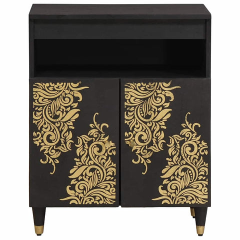 vidaXL Sideboard with Shelf Black 60 x 33 x 75 cm Solid Mango Wood