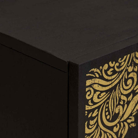 vidaXL Sideboard with Shelf Black 60 x 33 x 75 cm Solid Mango Wood