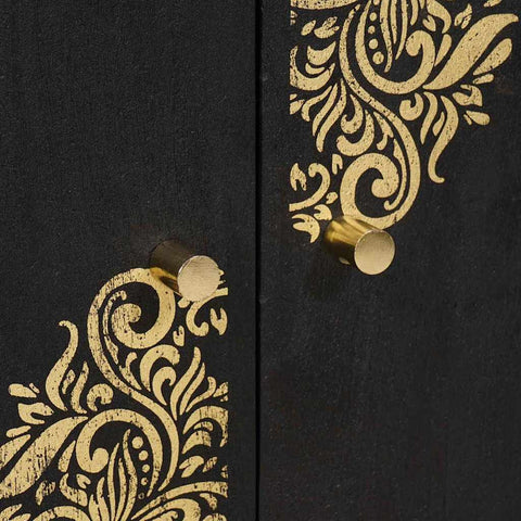 vidaXL Sideboard with Shelf Black 60 x 33 x 75 cm Solid Mango Wood