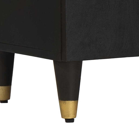 vidaXL Sideboard with Shelf Black 60 x 33 x 75 cm Solid Mango Wood