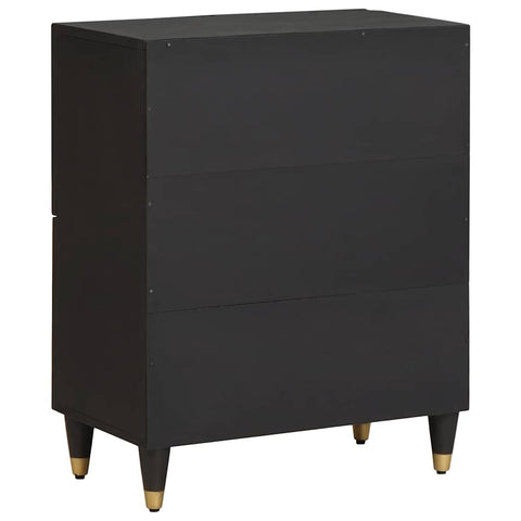 vidaXL Sideboard with Shelf Black 60 x 33 x 75 cm Solid Mango Wood