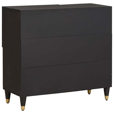 vidaXL Sideboard with Shelf Black 80 x 33 x 75 cm Solid Mango Wood