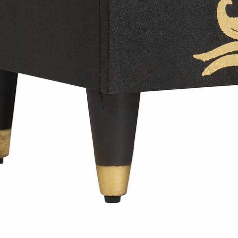 vidaXL Sideboard with Shelf Black 90 x 33 x 75 cm Solid Mango Wood