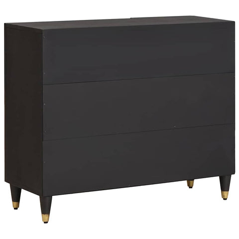 vidaXL Sideboard with Shelf Black 90 x 33 x 75 cm Solid Mango Wood