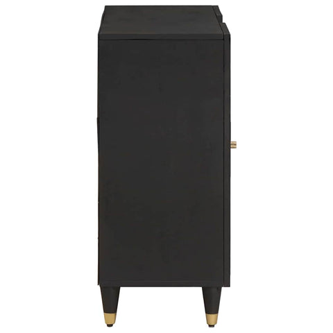 vidaXL Sideboard with Shelf Black 90 x 33 x 75 cm Solid Mango Wood