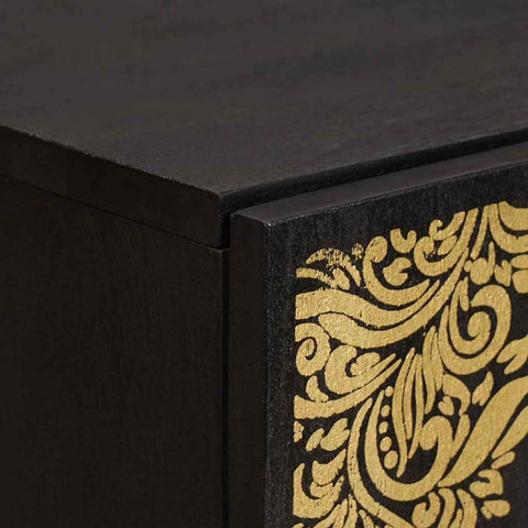 vidaXL Highboard with Shelf Black 40 x 33 x 110 cm Solid Mango Wood