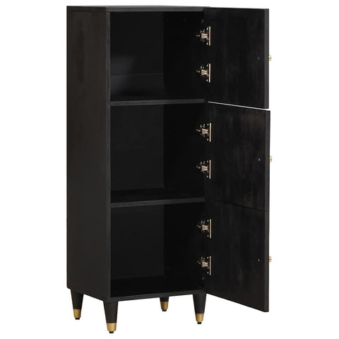 vidaXL Highboard with Shelf Black 40 x 33 x 110 cm Solid Mango Wood