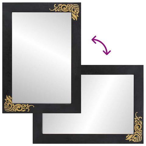 vidaXL Bathroom Mirror with Mirror Black and Silver 70 x 50 x 2.5 cm