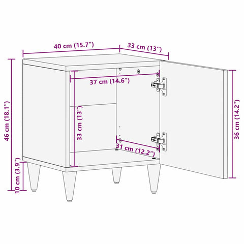 vidaXL Bedside Tables 40 x 33.5 x 46 cm