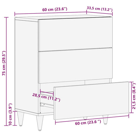 vidaXL Storage Cabinets & Lockers Brown 60 x 33.5 x 75 cm