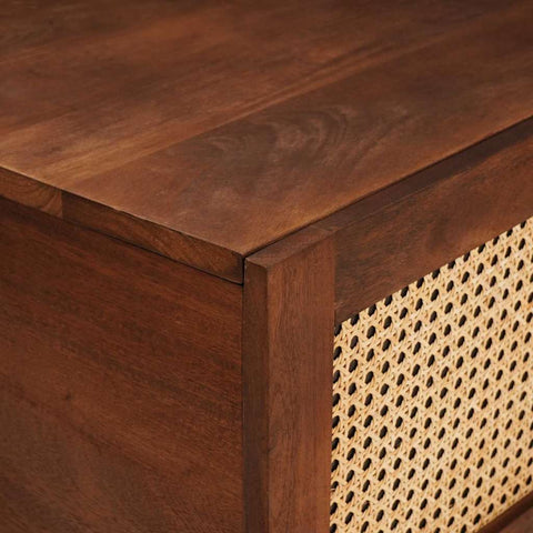 vidaXL Coffee Tables Brown 80 x 50 x 40 cm Cane and solid mango wood