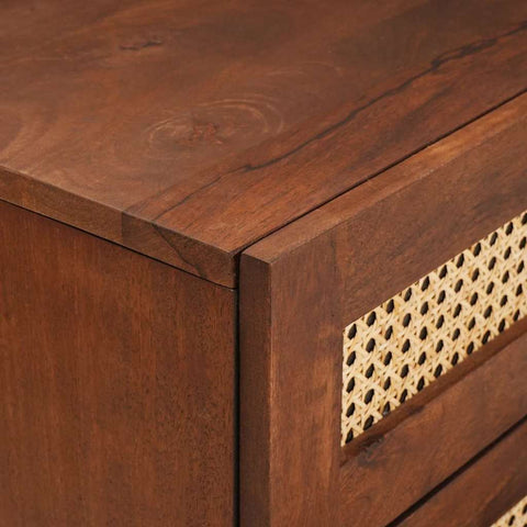 vidaXL Bedside Tables Brown 50 x 33 x 60 cm Cane and solid mango wood