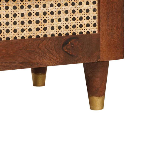 vidaXL Bedside Tables Brown 50 x 33 x 60 cm Cane and solid mango wood