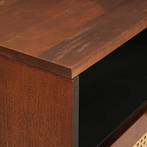 vidaXL Bedside Tables Brown 50 x 33 x 60 cm Cane and solid mango wood