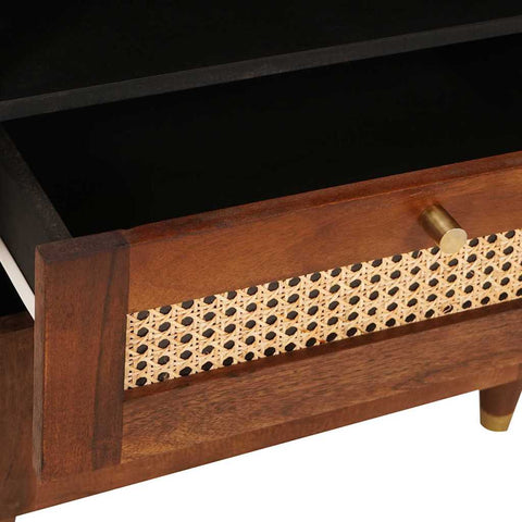 vidaXL Bedside Tables Brown 50 x 33 x 60 cm Cane and solid mango wood