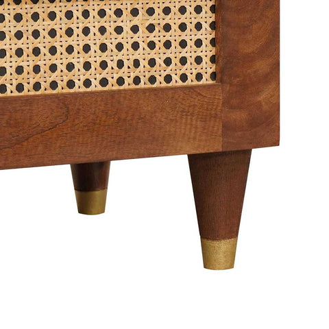vidaXL Bedside Tables Brown 50 x 33 x 60 cm Cane and solid mango wood