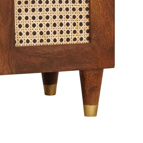 vidaXL Bedside Tables Brown 50 x 33 x 60 cm Cane and solid mango wood