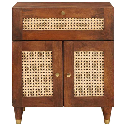 vidaXL Bedside Tables Brown 50 x 33 x 60 cm Cane and solid mango wood