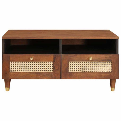 vidaXL Coffee Tables Brown 80 x 54 x 40 cm Cane and solid mango wood