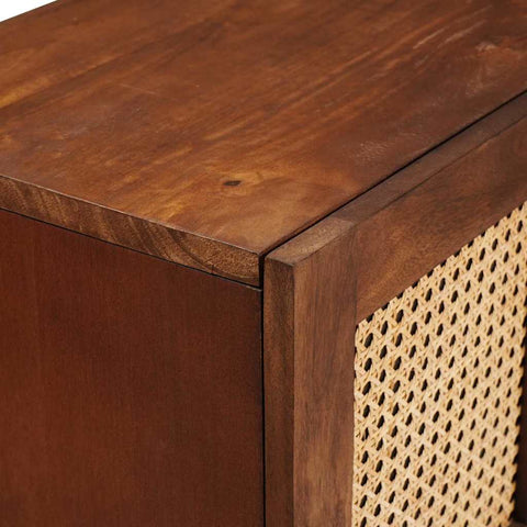 vidaXL Sideboard Brown 60 x 33.5 x 75 cm Cane and solid mango wood