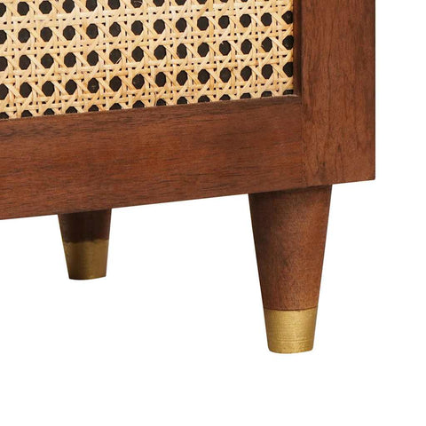 vidaXL Sideboard Brown 60 x 33.5 x 75 cm Cane and solid mango wood