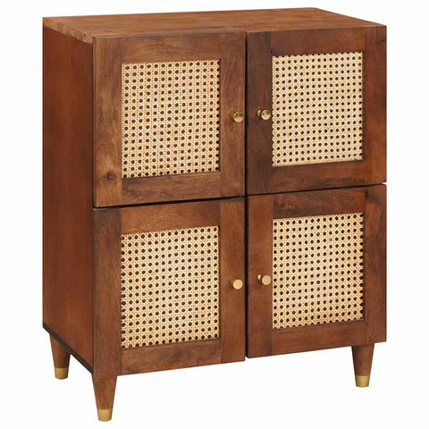 vidaXL Sideboard Brown 60 x 33.5 x 75 cm Cane and solid mango wood