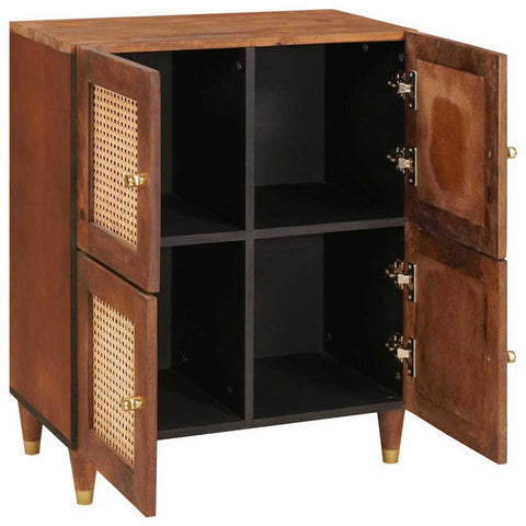 vidaXL Sideboard Brown 60 x 33.5 x 75 cm Cane and solid mango wood