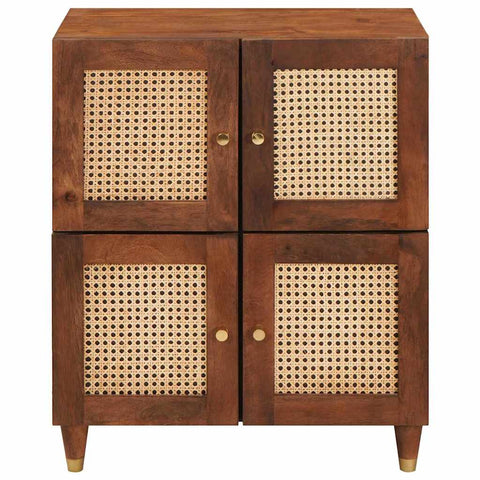 vidaXL Sideboard Brown 60 x 33.5 x 75 cm Cane and solid mango wood