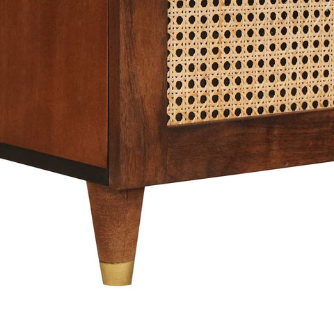 vidaXL Sideboard Brown 80 x 33.5 x 75 cm Cane and solid mango wood