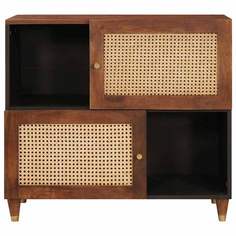 vidaXL Sideboard Brown 80 x 33.5 x 75 cm Cane and solid mango wood