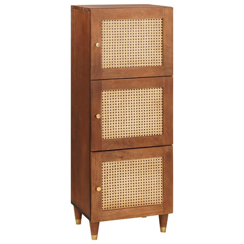 vidaXL High board Brown 40 x 33.5 x 110 cm Cane and solid mango wood