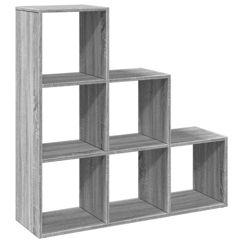 vidaXL Room Divider Bookcase 3-Tier Grey Sonoma 99x29x99 cm Engineered Wood