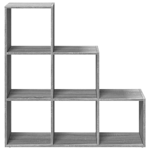 vidaXL Room Divider Bookcase 3-Tier Grey Sonoma 99x29x99 cm Engineered Wood