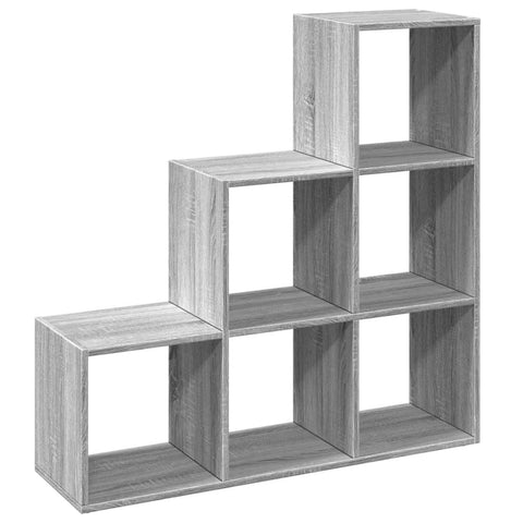 vidaXL Room Divider Bookcase 3-Tier Grey Sonoma 99x29x99 cm Engineered Wood