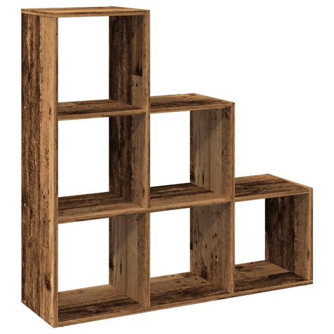 vidaXL Room Divider Bookcase 3-Tier Old Wood 99x29x99 cm Engineered Wood
