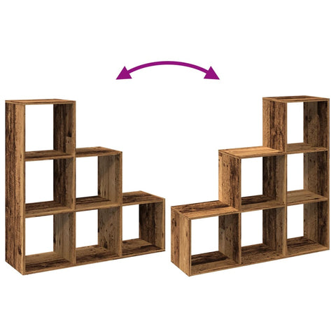 vidaXL Room Divider Bookcase 3-Tier Old Wood 99x29x99 cm Engineered Wood