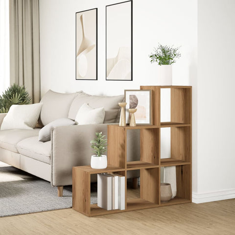 vidaXL Room Divider Bookcase 3-Tier Artisan Oak 99x29x99 cm Engineered Wood