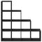 vidaXL Room Divider Bookcase 4-Tier Black 131.5x29x131.5 cm Engineered Wood