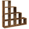 vidaXL Room Divider Bookcase 4-Tier Old Wood 131.5x29x131.5 cm Engineered Wood