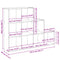vidaXL Room Divider Bookcase 3-Tier Black 137.5x29x103.5 cm Engineered Wood
