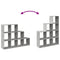 vidaXL Room Divider Bookcase 3-Tier Concrete Grey 137.5x29x103.5 cm Engineered Wood