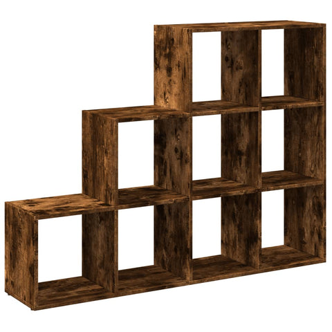 vidaXL Room Divider Bookcase 3-Tier Smoked Oak 137.5x29x103.5 cm Engineered Wood